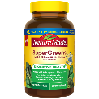 Nature Made SuperGreens with 2 Billion CFU Probiotics Capsules