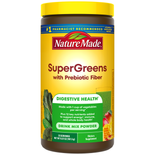 Nature Made SuperGreens with Prebiotic Fiber Powder Drink Mix