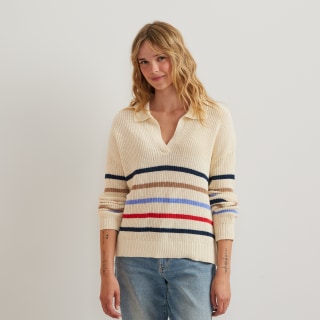 Eddie Bauer Johnny Collar Multi-Stripe Sweater