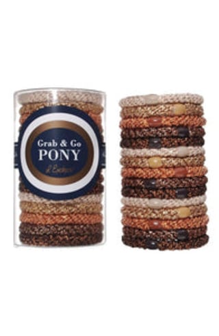 France Luxe Grab & Go Pony Tube, 15 Hair Ties