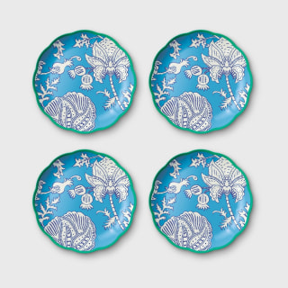 Roller Rabbit x Target Floral Vines Melamine Dinner Plates Blue (4 Piece)