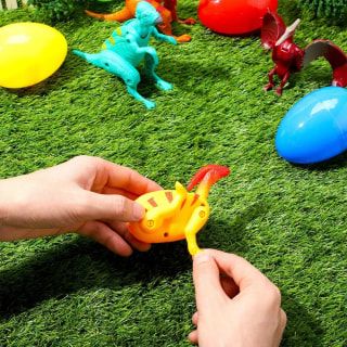 Joyfy Pre-Filled Easter Eggs with Deformable Transforming Dinosaurs (8 Pack)