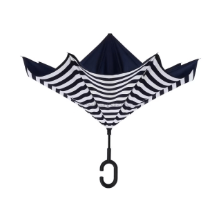ShedRain UnbelievaBrella Striped Reverse Opening Stick Umbrella