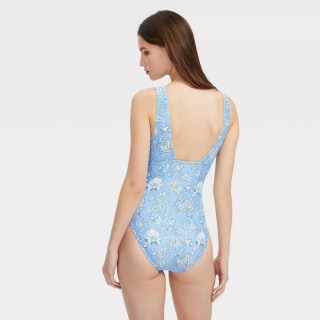 Roller Rabbit x Target Floral Vines Empire Waist One Piece Swimsuit 