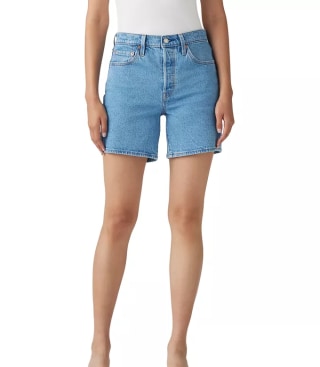 Levi's 501 Mid-Thigh High-Rise Straight-Fit Denim Shorts