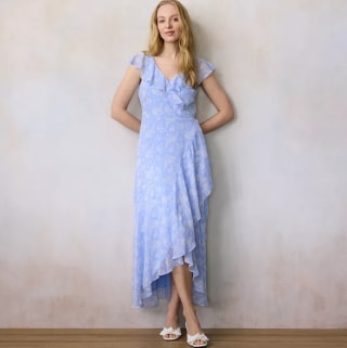 LC Lauren Conrad Ruffle Wrap Maxi Dress