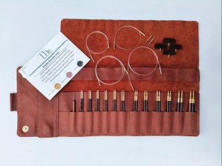 Global Wood Crafts Wood and Wool Rosewood Interchangeable Knitting Needles Set