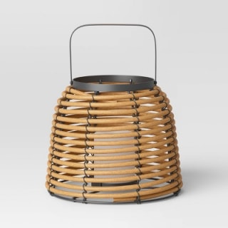 Threshold Rattan Battery LED Outdoor Lantern (8 Inch)