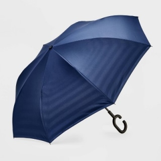 ShedRain UnbelievaBrella Striped Reverse Opening Stick Umbrella