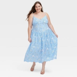 Roller Rabbit x Target Floral Vines Drop Waist Midi A-Line Dress