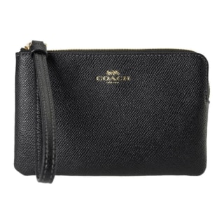Coach Small Corner Zip Crossgrain Leather Wristlet