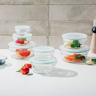 Member's Mark Round Shape Glass Food Storage Set by Glasslock (16 Piece)