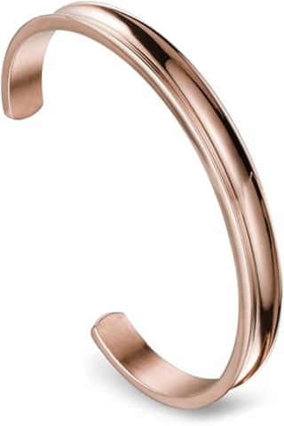 Zuo Bao Stainless Steel Bracelet Grooved Cuff Bangle