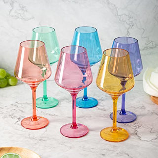 The Wine Savant Unbreakable Stemmed Wine Glasses (Set of 6)
