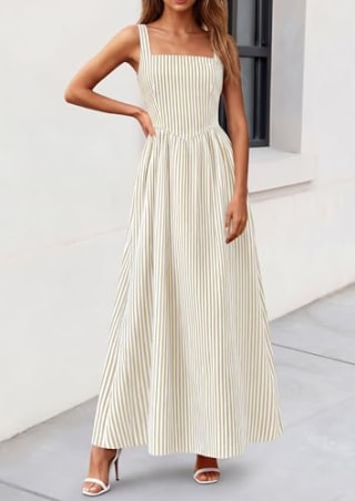 Prettygarden Maxi Striped Sundress