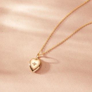 Tiny Tags Heart Mini Locket Necklace