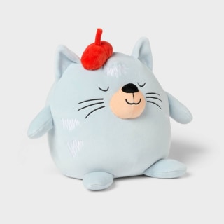 Cat Kids' Mini Weighted Plush Throw Pillow Blue - Pillowfort™