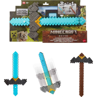 Minecraft Click and Switch Sword and Pickaxe 2-in-1 Toy