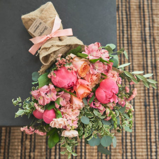 Farmgirl Flowers Fun Size Burlap Wrapped Bouquet