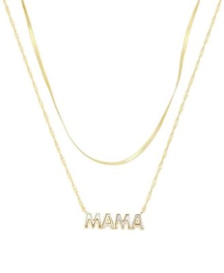 Unwritten Mother of Pearl Mama Layered Necklace Set