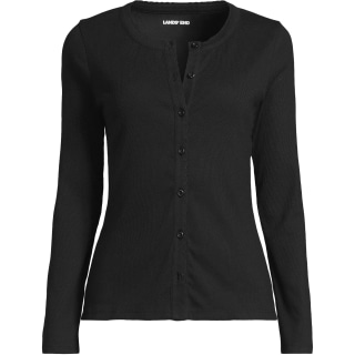 Lands' End  Long Sleeve Micro Rib Button Through Cardigan