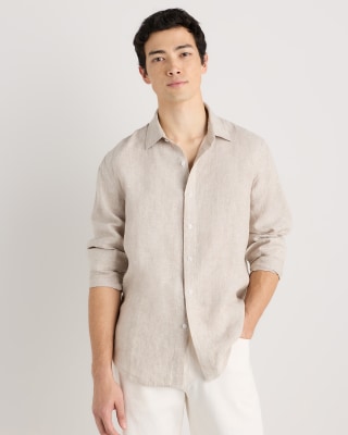 Quince Men's 100% European Linen Relaxed Long Sleeve Shirt