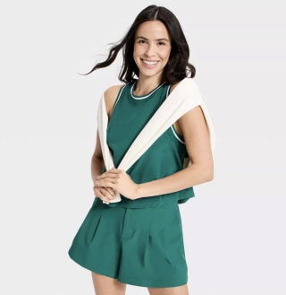 All in Motion Women's Active Light Tipped Crop Tank Top