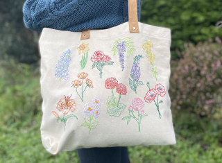 Chasing Threads Stitch Your Flowers Tote Bag