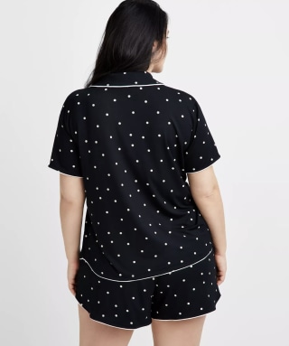 State of Day 2-Piece Short-Sleeve Notched-Collar Pajama Set