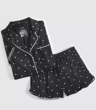 State of Day 2-Piece Short-Sleeve Notched-Collar Pajama Set