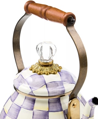 MacKenzie-Childs Violet Check 2-Quart Handmade Tea Kettle