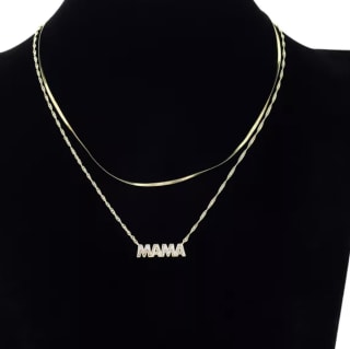 Unwritten Mother of Pearl Mama Layered Necklace Set