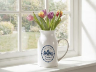 Personalized University College Portrait Vase