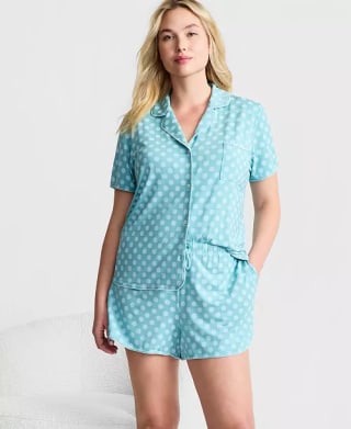 State of Day Women's Modal Fluid Knit Notched-Collar Pajama Set 
