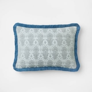 Threshold designed with Studio McGee Lumbar Woven Shell Block Fringe Edge Pillow