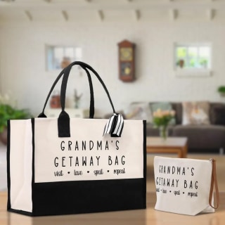 Grandma's Getaway Cotton Canvas Tote Bag