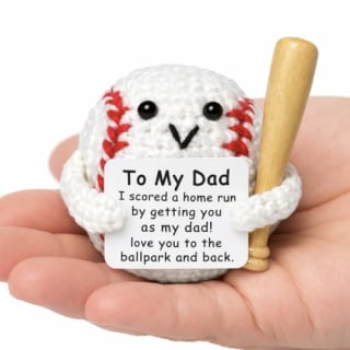 Crochet Baseball with Father's Day Message