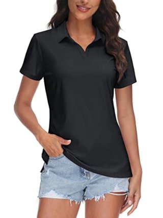 Tacvasen Women's V-Neck Polo Shirt