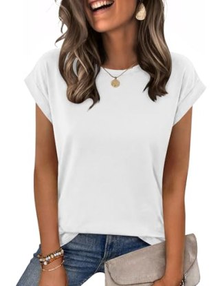 Zeagoo Womens Shirts Casual Cap Sleeve