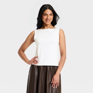 A New Day Sculpt Boat Neck Tank Top