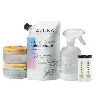 Azuna Luxe Glass Odor Eliminator 2 Room Kit & Cleaning Spray