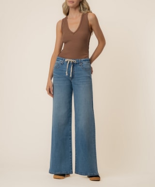Kut From The Kloth Maya High Rise Wide Leg in Protect Wash