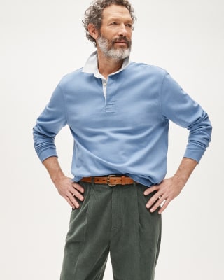 J.Crew Rugby Shirt with Striped Oxford Collar