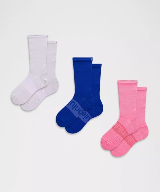Lululemon Unisex Power Stride Crew Socks 3 Pack
