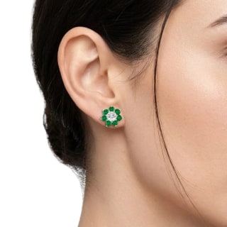 Anna Zuckerman Daisy Studs by AZ Essentials in Emerald