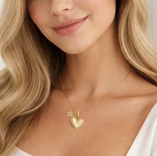 Dloria Sophia Mom Pave Heart and Floral Charm Necklace