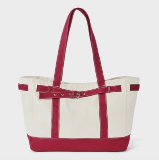 Universal Thread Canvas Large Belted Tote Bag