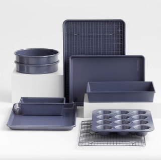 Crate & Barrel Slate Blue 10-Piece Non-Stick Bakeware Set
