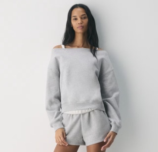 Aritzia Sweatfleece BF Off-Shoulder Sweatshirt