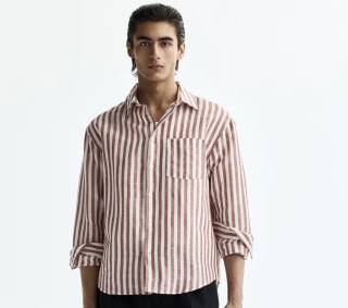 H&M Relaxed Fit Linen Blend Shirt